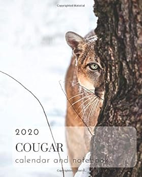 2020 Cougar calendar and notebook: Dual layout - months and College Ruled Line Paper - wild animals - big cats