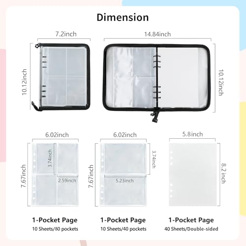 Image of Sticker Storage Book,Organize Your Stickers with Ease A5 Sticker Storage Album,Sticker Binder Book with 120 Sized Pockets and 40 Sheets of Double-Sided Reused Blank Paper,for Planner Stickers