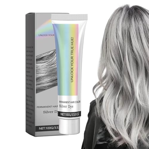 Me-tallic - Tinte para el cabello gris natural 2 en 1, tinte para el cabello plateado plateado, color gris plateado, color de cabello natural, color gris nutritivo, tinte para el cabello de moda para