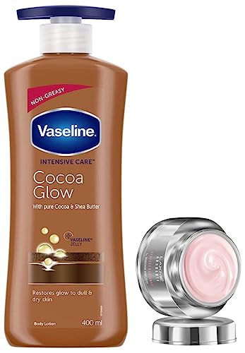 Image of Lakme Absolute Perfect Radiance Skin lightening /Brightening Night Creme 50 g And Vaseline Intensive Care Cocoa Glow Body Lotion, 400 ml
