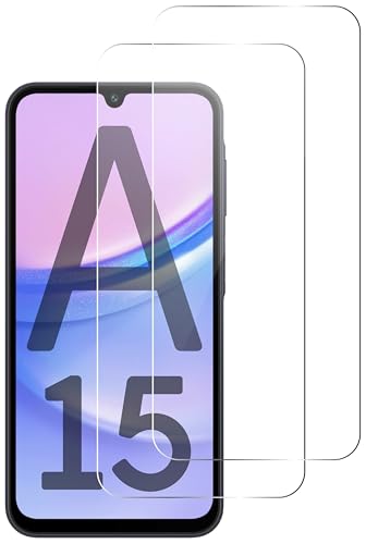 QUITECO Panzer Schutz Glas für Samsung Galaxy A15 5G / A15 4G [2 Stück] Schutzfolie Glas Display Panzerfolie Schutzglas