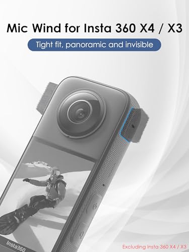 SUNMON 8 Stk Kamera Mikrofon Windmuff für Insta360 X3/X4, 4Mikrofon Windschutz und 4 Kamera Mikrofon-Windschutzscheibe, Camera Mic Wind Muff zur Reduzierung von Windgeräuschen