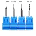 Tapered Ball Nose End Mill, Tungsten Solid Carbide CNC 2D and 3D Carving Cutter End Milling Rotary Burrs Set Tool Router Bits, 0.45mm, 0.75mm, 1mm, 1.25mm Set of 4