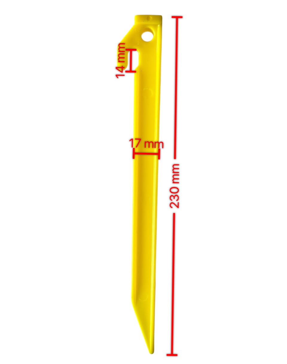 Picchetti per rete da calcio, lunghi 22,9 cm, picchetti in plastica, ancoraggi per rete da calcio, confezione da 50