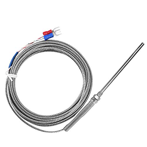 K Tipo de Prueba de Termopar, Cable del Sensor de Temperatura de 50 Mm 0-400 ℃, con Conectores Terminales de, para la Medición de la Temperatura (4m)
