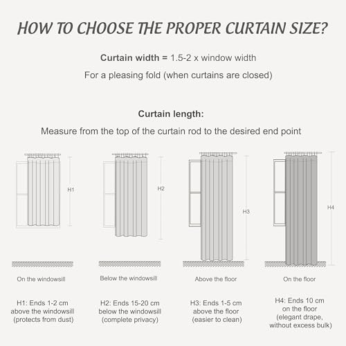 PONY DANCE Thermovorhang Kälteschutz Kräuselband Gardinen Grau Blickdicht 2er Set H 245 x B 140 cm Verdunklungsgardine für Schienen Blackout Vorhang für Wohnzimmer & Schlafzimmer