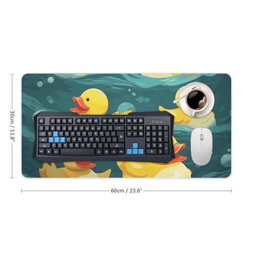 Desk Pad Protector 24x12 Inch Extended Rubber Ducks Mouse Mat miniatura 2