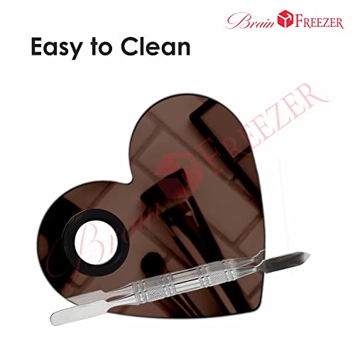 Image of Brain Freezer Shiny Makeup Palette with Stainless Steel Heart Shape Spatula, Rose Golden 100 g