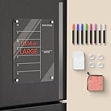 11' x 14' Magnetic Weekly Menu Board for Kitchen Fridge| Weekly Dinner Menu Board for Kitchen | 8 Markers Included | Meal Planner Magnetic