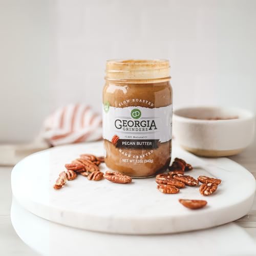 Image of Georgia Grinders Pecan Butter Spread, Whole30 Approved, Non-GMO, Gluten Free, No Palm Oil, No Added Sugar, Paleo and Vegan Friendly, 12 Ounce (1 Pack)