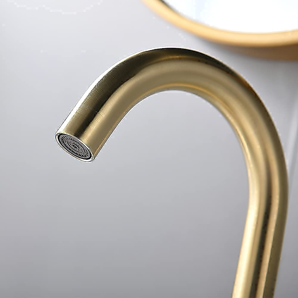Robinet de Salle de Bain à Deux poignées, entraxe de 4 Pouces, avec bonde, Plaque de Montage et Flexibles d'alimentation, Compatible avec 1 à 3 Trous.