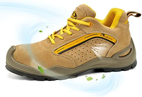 Veiligheidsschoenen voor heren & dames, licht, L-7328GN veiligheidsschoenen voor heren & dames ESD, ademend leer, comfortabele inlegzolen, S1P