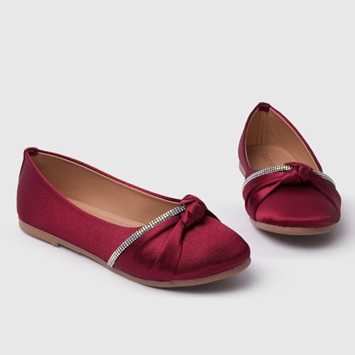 Image of toothless Kids Girls Belly Shoes | Shimmer Ballerinas with Rhinestone Detail | Comfortable Slip-On Ballet Flats, Festive Occasions & Weddings