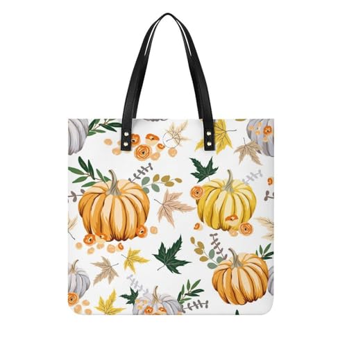 Sac à bandoulière tote bag citrouille pour femme idéal comme grand shopper