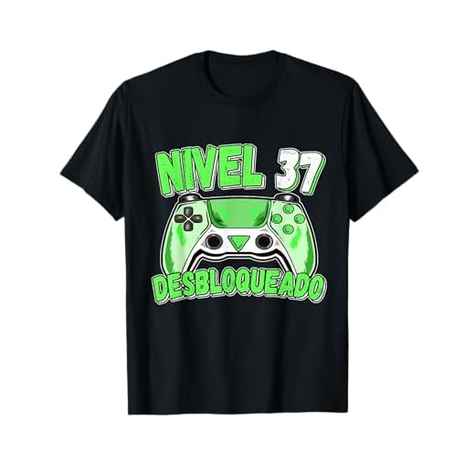 Nivel 37 Desbloqueado Gamer 37 Años 37 Cumpleaños Camiseta