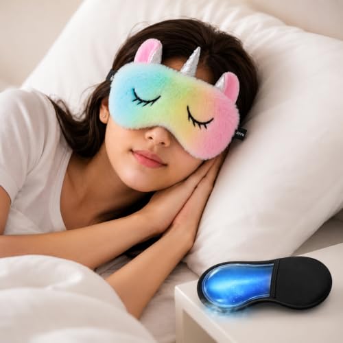 Image of Jenna Cute Sleeping Eye Shade Mask Cover for Insomnia, Meditation, Puffy Eyes and Dark Circles Unicorn Multi color