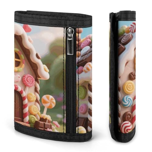 Wallet for Men - Slim Trifold Wallet, Candy House Money Clip, Coin Purse with 8 Credit Card Holder3