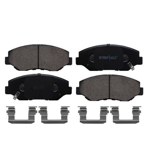 Image of Detroit Axle - Brake Pads for 2003-2008 Honda Pilot Front and Rear Ceramic Brake Pads with Hardware Kit 2004 2005 2006 2007 Replacement