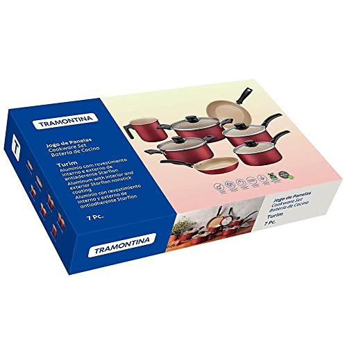 Jogo de Panelas Tramontina Antiaderente Turim 7 Pç Vermelho 5 41NxFWW7-ML