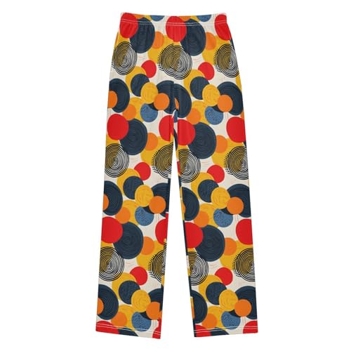 Pajama Pants Minimalist Style Circles PJ Bottoms Sleepwear Lounge Sleep Pant with Pockets