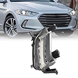 YINZINR LED Fog Light Front Fog Lamps Assembly Fits for 2017-2018 Hyundai Elantra, OEM #92207F2100,92208F2100, Direct Replacment (Right Passenger Side)