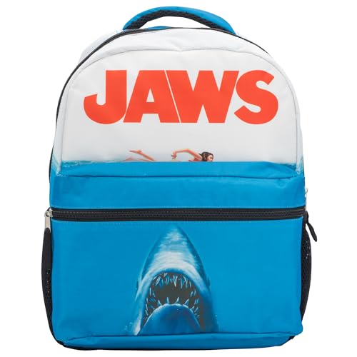 JAWS Movie Poster Backpack 16 x 12 x 5 Inches Shark School Bag with Laptop Pocket 50th Anniversary Edition