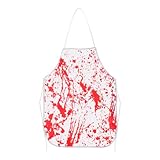Pliwcas Halloween Butcher Apron for Women Men Scary Blood Splatter Apron Cosplay Butcher Murder Costume Aprons Bloody for Halloween Lovers Horror Film Costume for Women Men Horrible Aprons with Blood