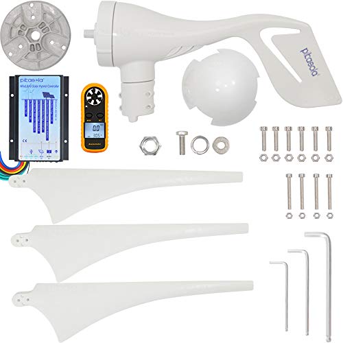 Pikasola Wind Turbine Generator 12V 400W with a 30A Hybrid Charge Controller. As Solar and Wind Charge Controller which can Add Max 500W Solar Panel for 12V Battery. - Thumbnail 3