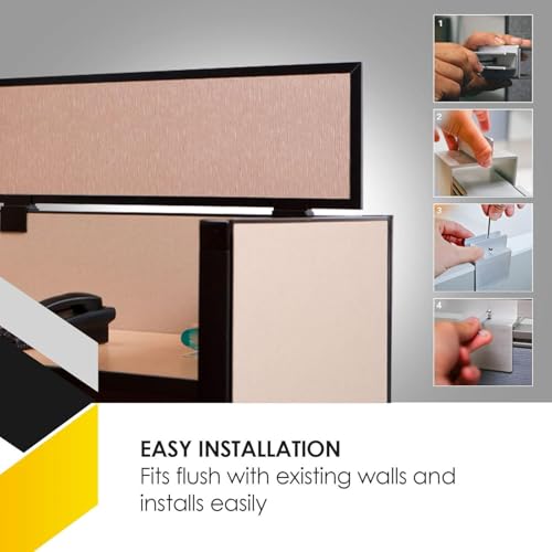 OBEX Acoustical Cubicle Privacy Screen Extender Desk Panel & Office Divider, Add Separation & Block Noise, 12" x 30", Overcast miniatura 4