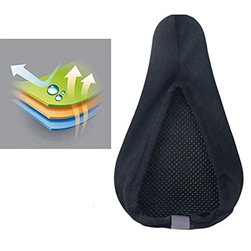 Goodliest Wvesvibe Bike Seat Cushion Cover, Silicone Cycling Bicycle Bike Saddle Breathable Gel Cushion Soft Pad Seat Cover Black #TOP3