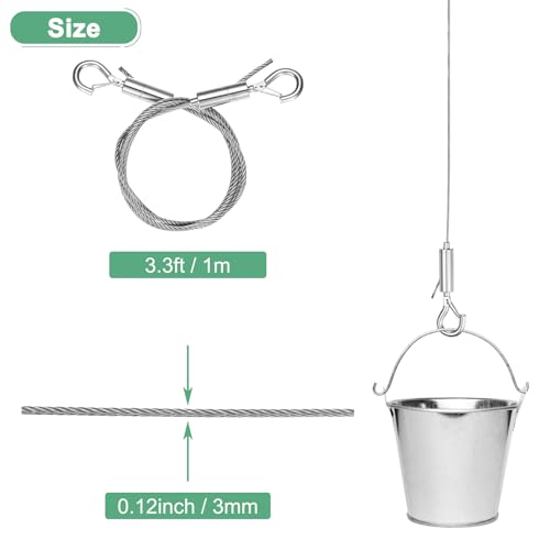 Image of M METERXITY 1-Pack Adjustable Picture Hanging Wire Kit, 1mx3mm Mirror Hanging Wire, Holds Up to 661lbs(300kg) 3.3FT Picture Frame Wire for Billboards /Basket /Flowerpot