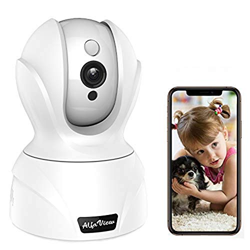 Preisvergleich Produktbild WLAN IP Kamera, AlfaView HD 1536P WiFi Überwachungskamera mit Nachtsicht, Bewegungserkennung, Zwei-Wege-Audio, Home und Baby Monitor Innenkamera Unterstützt Fernalarm und Mobile App Kontrolle