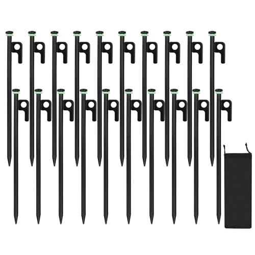 20Pcs Tent Stakes, 12in/16in Heavy Duty Tent Stakes, 0.35
