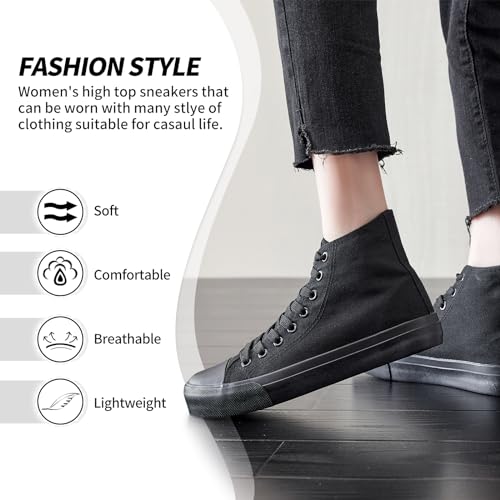 yageyan Womens High Top Canvas Sneakers Lace up Fashion Shoes for Women Casual Classic4