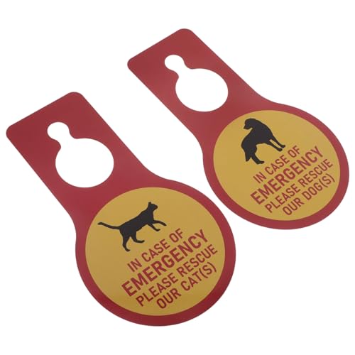 ROMISBABA 2 Piezas Carteles Emergencia Rescate Mascotas PVC Reutilizables para Puerta Interior Exterior Señal Colgante para Perro Gato Advertencia Animal para Hogar Oficina Dormitorio