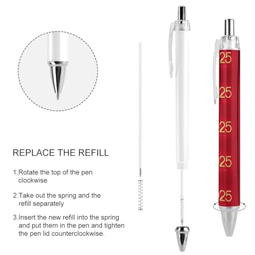 Stylo à bille rétractable Happy New Year 2025 idéal pour les cours - 4
