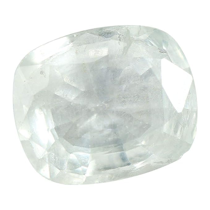 Zafiro blanco Ratti 6.34 piedra natal Pukhraj suelta natural sin calentar