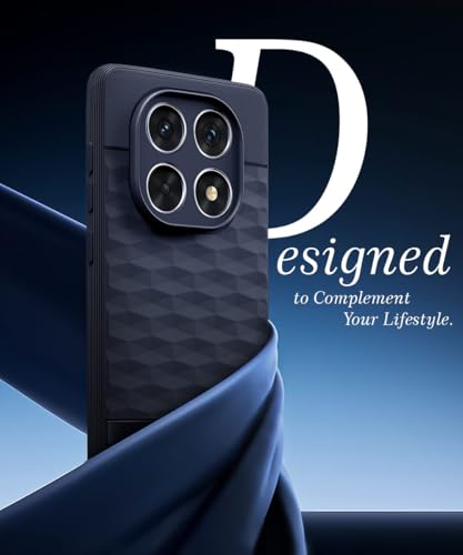 Image of WOW IMAGINE Back Cover for Redmi Note 14 Pro 5G | Poco X7 5G with Hexa Cube Design | Ultra Slim Soft Rubberised Case | Inner Velvet Fabric | Silicone Flexible Mobile Case | Camera Protection - Blue
