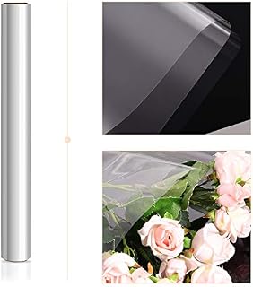 STOBOK Clear Cellophane Wrap Roll | Gift Wrapping Packing Paper 44CM x 30M,2.5 Mil Thicken Long Film Transparent Gift Wrappings for Hampers,Flowers,Bouquet,Basket,Food Safe