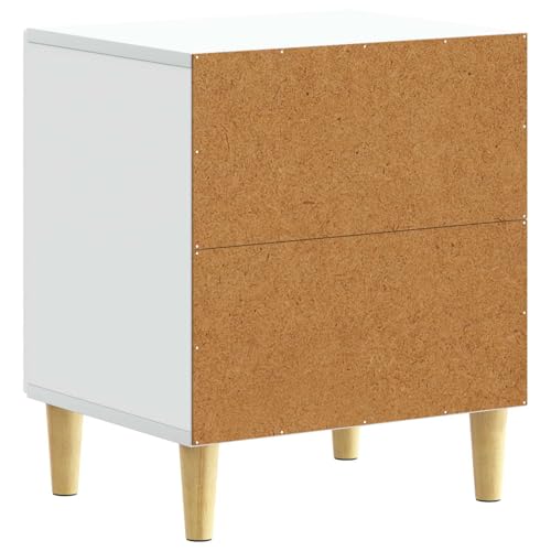 Table de chevet blanche en bois massif d'eucalyptus pour une chambre chic et durable