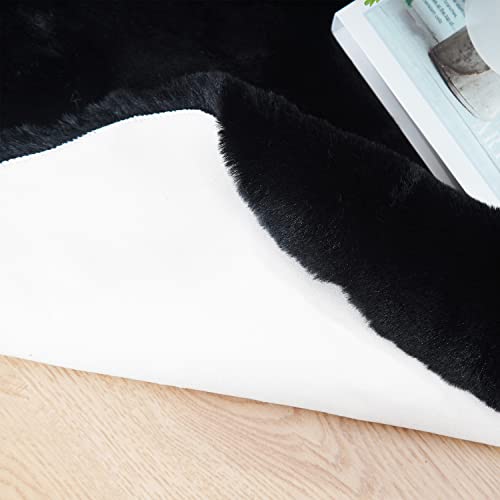Ghouse Home Teppich Wohnzimmer Kinderzimmer Schlafzimmer Deko Schwarz 60x180 cm Kurzflor Flauschig rutschfest Carpet Waschbarer Flur Teppich