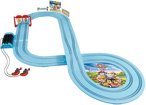 Carrera First PAW Patrol - On The Double Slot Car Race Track - Includes 2 Cars: Chase and Rubble - Battery-Powered Beginner Racing Set for Kids Ages 3 Years and Up by Carrera - Image 2