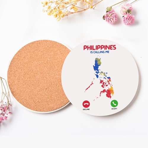 Sous-verre céramique Philippines table lot de 6 dessous de verre rond 108mm