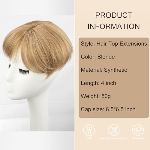 Image of PORSMEER Hair Topper for Women - Short Pixie Cut Synthetic Piece for Thinning Hair - Wiglet (Blonde)