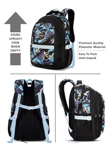 Image of Lavie Sport abstract Laptop Backpack | 36 Liters | Fits Upto 16 Inch | Laptop Compatiable | Rain Cover | Gift for Biys & Girls