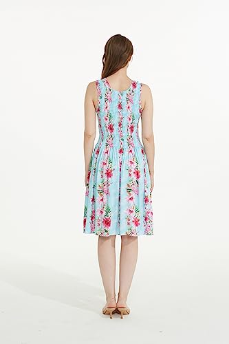 Image of Hawaii Hangover Family Matching Clothes, Pink Hibiscus Vine Turquoise | Family matching Hawaiian outfits, Pink Hibiscus Vine Turquoise, lightweight rayon, machine washable, tropical floral print