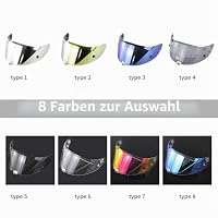 Shkalacar Helmvisier Ersatz für HJC RPHA11 RPHA70 Helm, Integralhelm Visier UV-Beständig, Beschlagfrei und Kratzfest, Motorrad Gesichtsschutz Helmzubehör(transparentes Blau) – Ansicht 3
