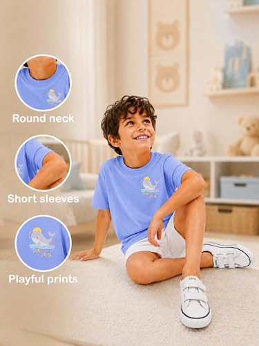Image of Kidbea Bamboo Kids T-Shirt Ultra-Soft Premium Half Sleeve Graphic Tee for Girls, Casual Summer Wear for Toddlers & Kids