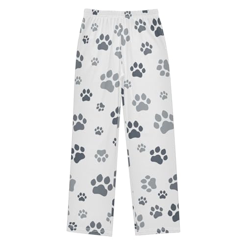 Boys' Pants Paw Print Cat Traces Long Bottoms Jogger Pants Elastic Waist Trousers with Pockets S-XL