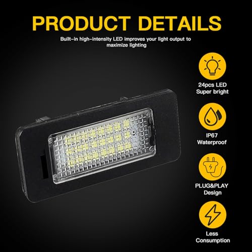 Luz de matrícula para coche BMW E60 E90 E39 soluciona la iluminación tenue trasera 3